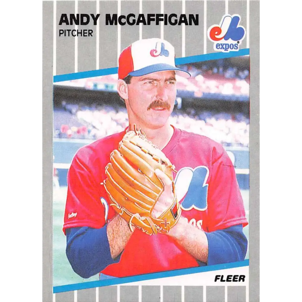 1989 Fleer #386 Andy McGaffigan EX Excellent Montreal Expos Baseball Card  Image 1