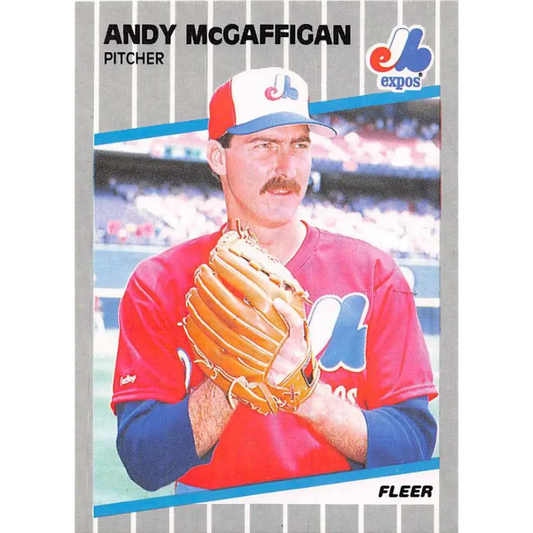 1989 Fleer #386 Andy McGaffigan EX Excellent Montreal Expos Baseball Card  Image 1