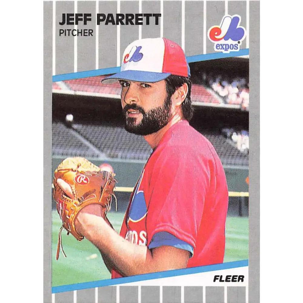 1989 Fleer #389 Jeff Parrett EX Excellent Montreal Expos Baseball Card  Image 1