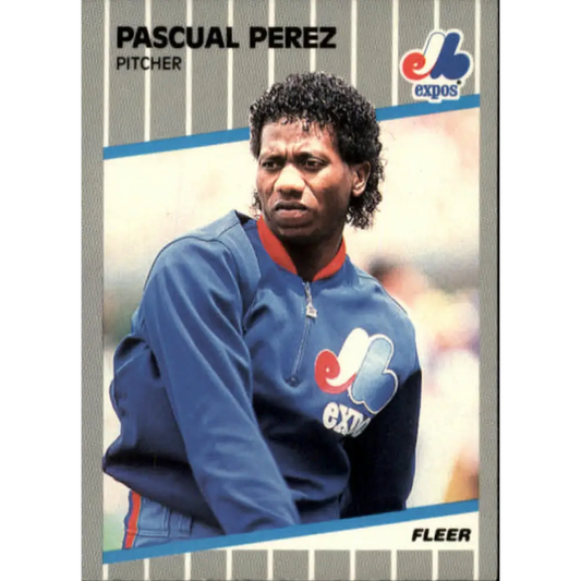 1989 Fleer #390 Pascual Perez EX Excellent Montreal Expos Baseball Card  Image 1