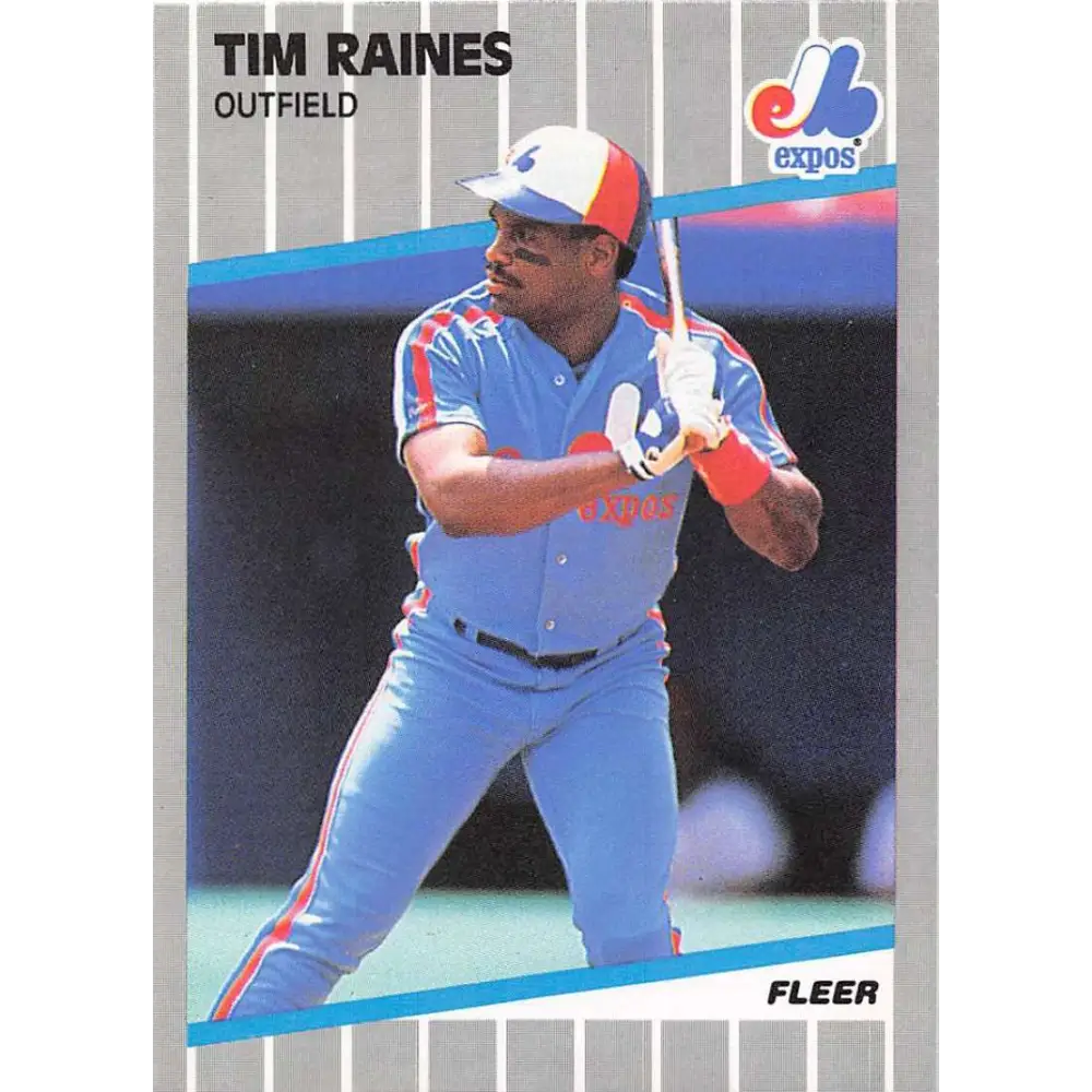 1989 Fleer #391 Tim Raines EX Excellent Montreal Expos Baseball Card  Image 1