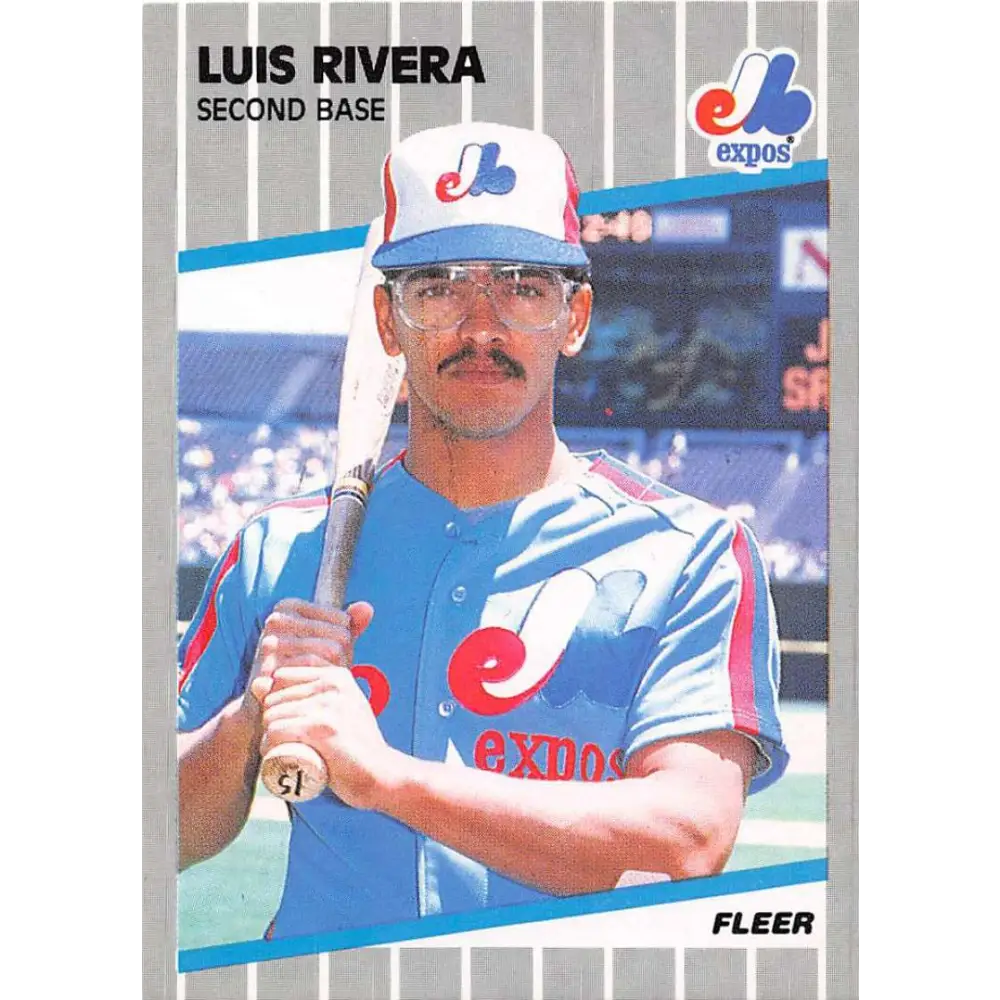1989 Fleer #392 Luis Rivera EX Excellent Montreal Expos Baseball Card  Image 1