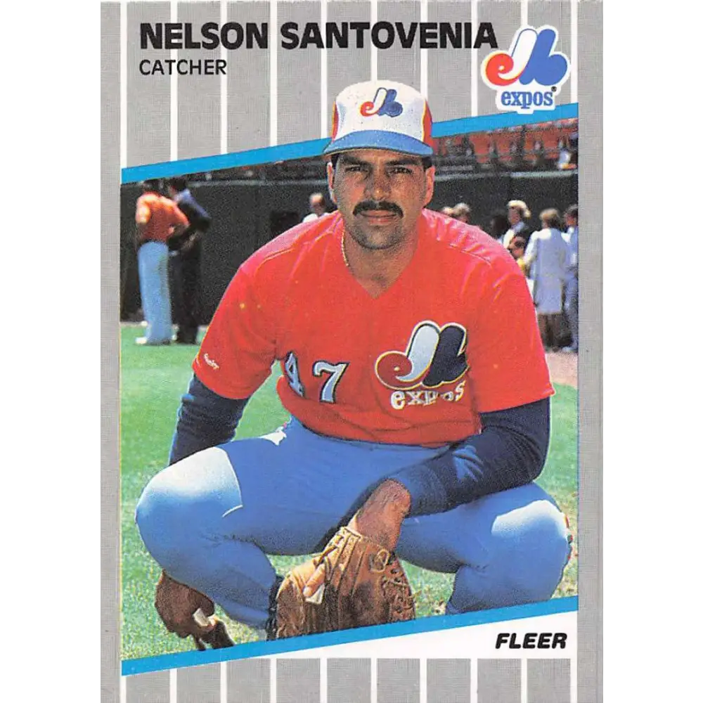 1989 Fleer #393 Nelson Santovenia EX Excellent Montreal Expos Baseball Card  Image 1