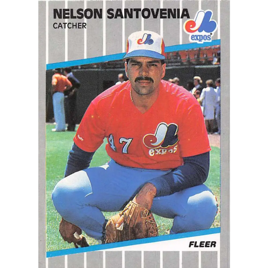 1989 Fleer #393 Nelson Santovenia EX Excellent Montreal Expos Baseball Card  Image 1