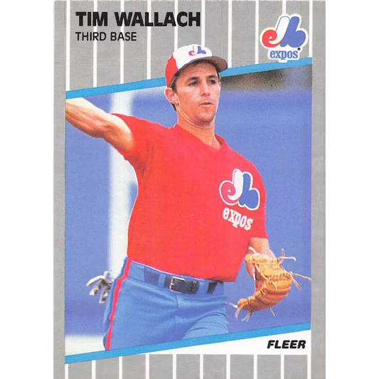1989 Fleer #395 Tim Wallach EX Excellent Montreal Expos Baseball Card  Image 1