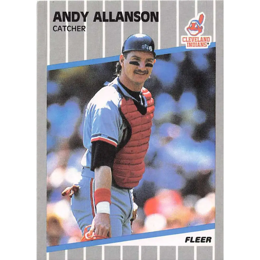 1989 Fleer #396 Andy Allanson EX Excellent Cleveland Indians Baseball Card  Image 1