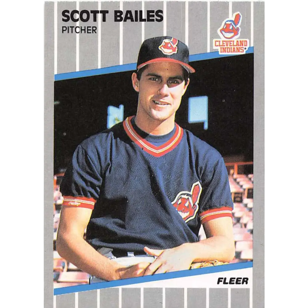 1989 Fleer #398 Scott Bailes EX Excellent Cleveland Indians Baseball Card  Image 1