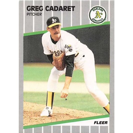 1989 Fleer #4 Greg Cadaret EX Excellent Oakland Athletics Baseball Card  Image 1