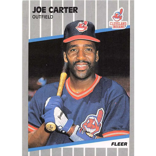 1989 Fleer #400 Joe Carter EX Excellent Cleveland Indians Baseball Card  Image 1