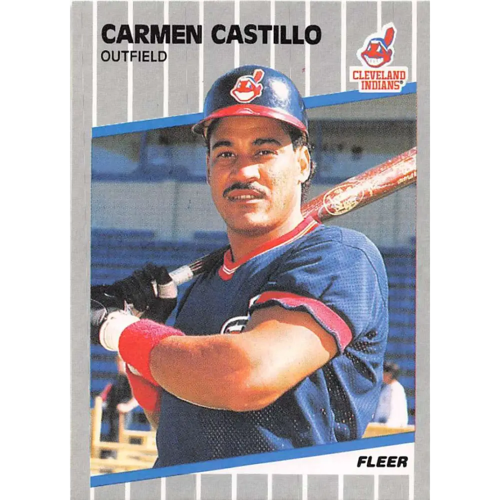 1989 Fleer #401 Carmen Castillo EX Excellent Cleveland Indians Baseball Card  Image 1