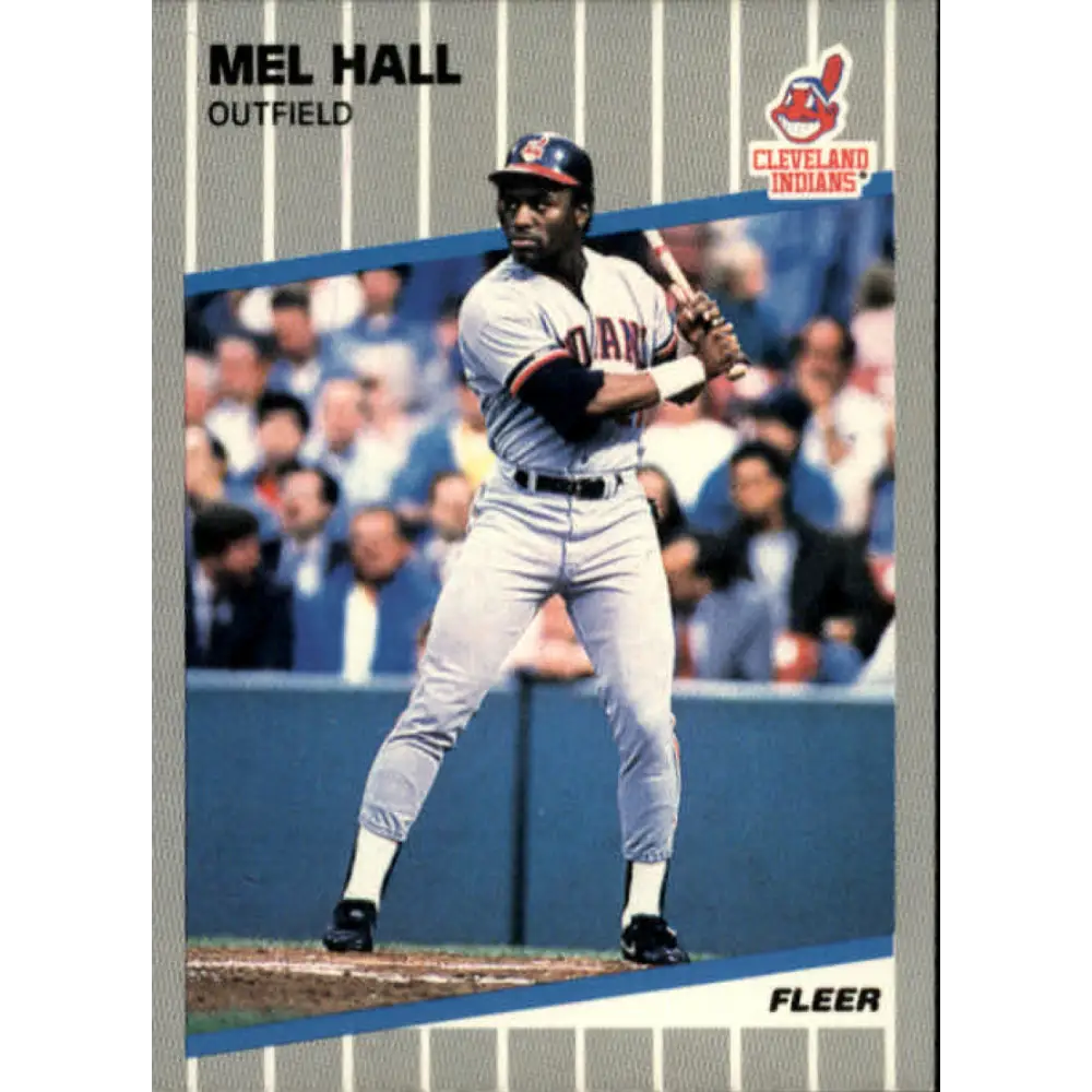 1989 Fleer #406 Mel Hall EX Excellent Cleveland Indians Baseball Card  Image 1