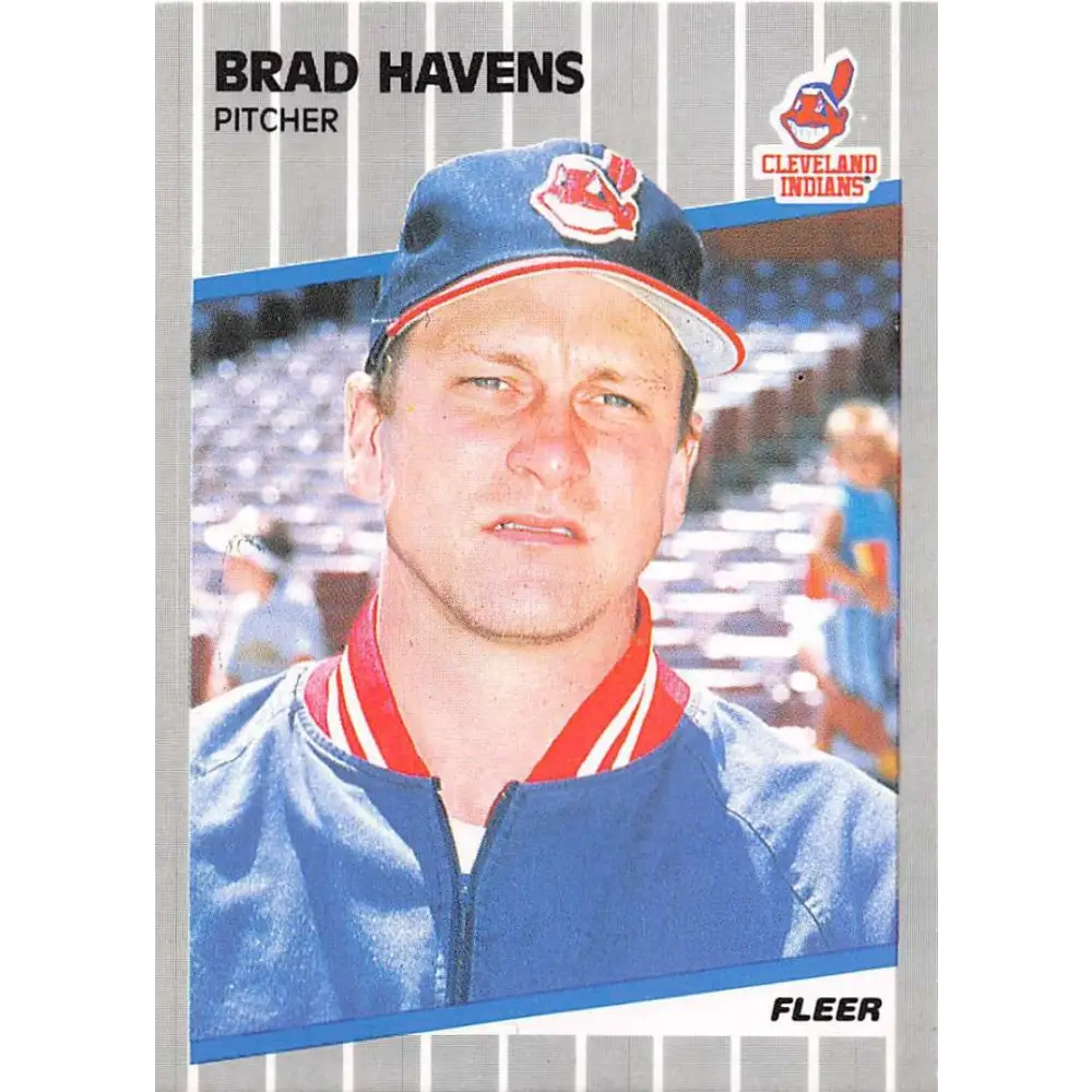 1989 Fleer #407 Brad Havens EX Excellent Cleveland Indians Baseball Card  Image 1