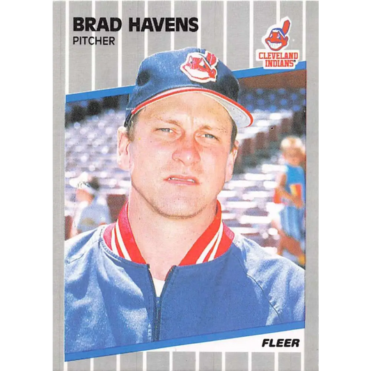 1989 Fleer #407 Brad Havens EX Excellent Cleveland Indians Baseball Card  Image 1