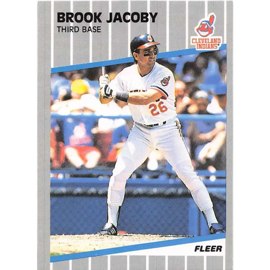 1989 Fleer #408 Brook Jacoby EX Excellent Cleveland Indians Baseball Card  Image 1