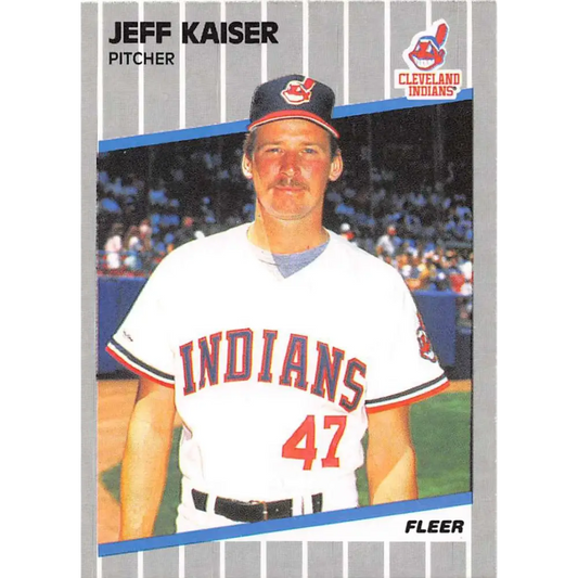 1989 Fleer #410 Jeff Kaiser EX Excellent RC Rookie Cleveland Indians Baseball Card  Image 1