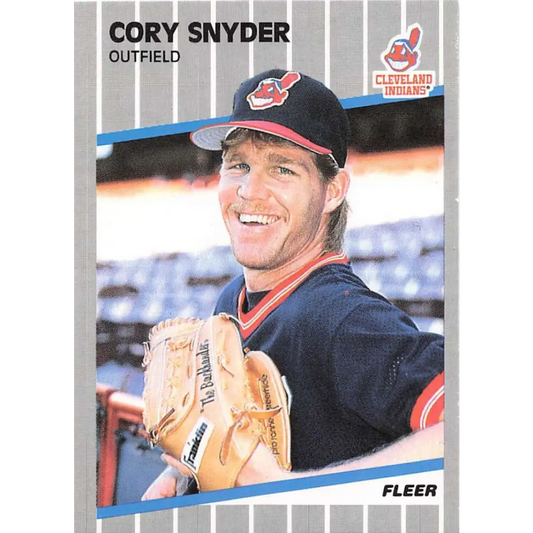 1989 Fleer #412 Cory Snyder EX Excellent Cleveland Indians Baseball Card  Image 1