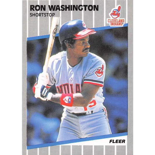 1989 Fleer #416 Ron Washington EX Excellent Cleveland Indians Baseball Card  Image 1