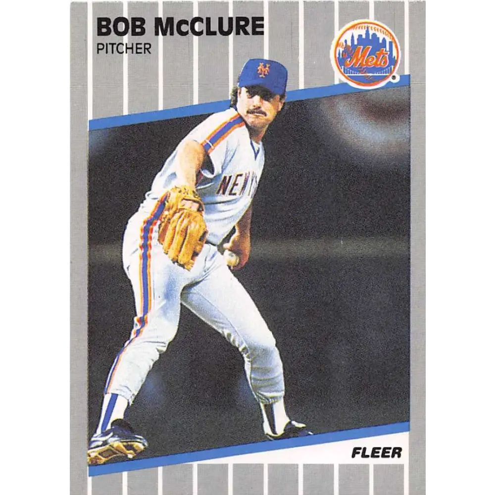1989 Fleer #42 Bob McClure EX Excellent New York Mets Baseball Card  Image 1