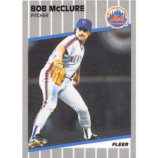 1989 Fleer #42 Bob McClure EX Excellent New York Mets Baseball Card  Image 1