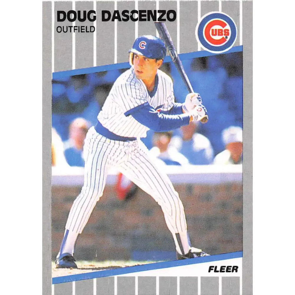 1989 Fleer #420 Doug Dascenzo EX Excellent RC Rookie Chicago Cubs Baseball Card  Image 1