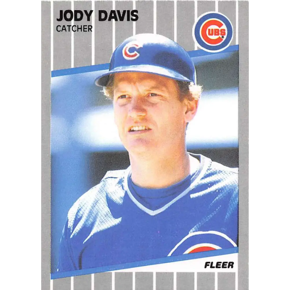 1989 Fleer #421 Jody Davis EX Excellent Chicago Cubs Baseball Card  Image 1