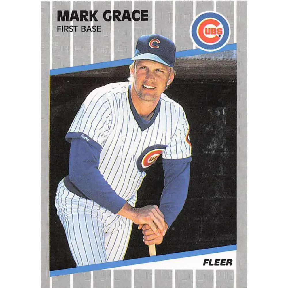1989 Fleer #426 Mark Grace EX Excellent Chicago Cubs Baseball Card  Image 1