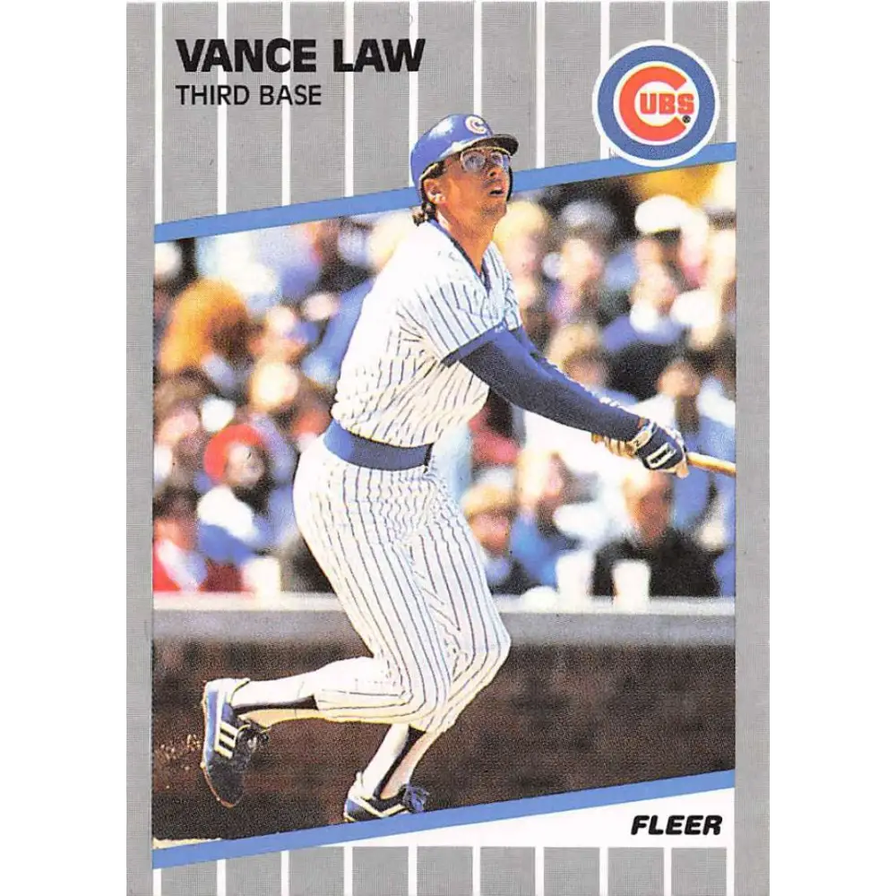 1989 Fleer #430 Vance Law EX Excellent Chicago Cubs Baseball Card  Image 1