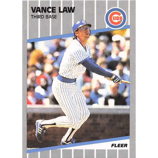 1989 Fleer #430 Vance Law EX Excellent Chicago Cubs Baseball Card  Image 1