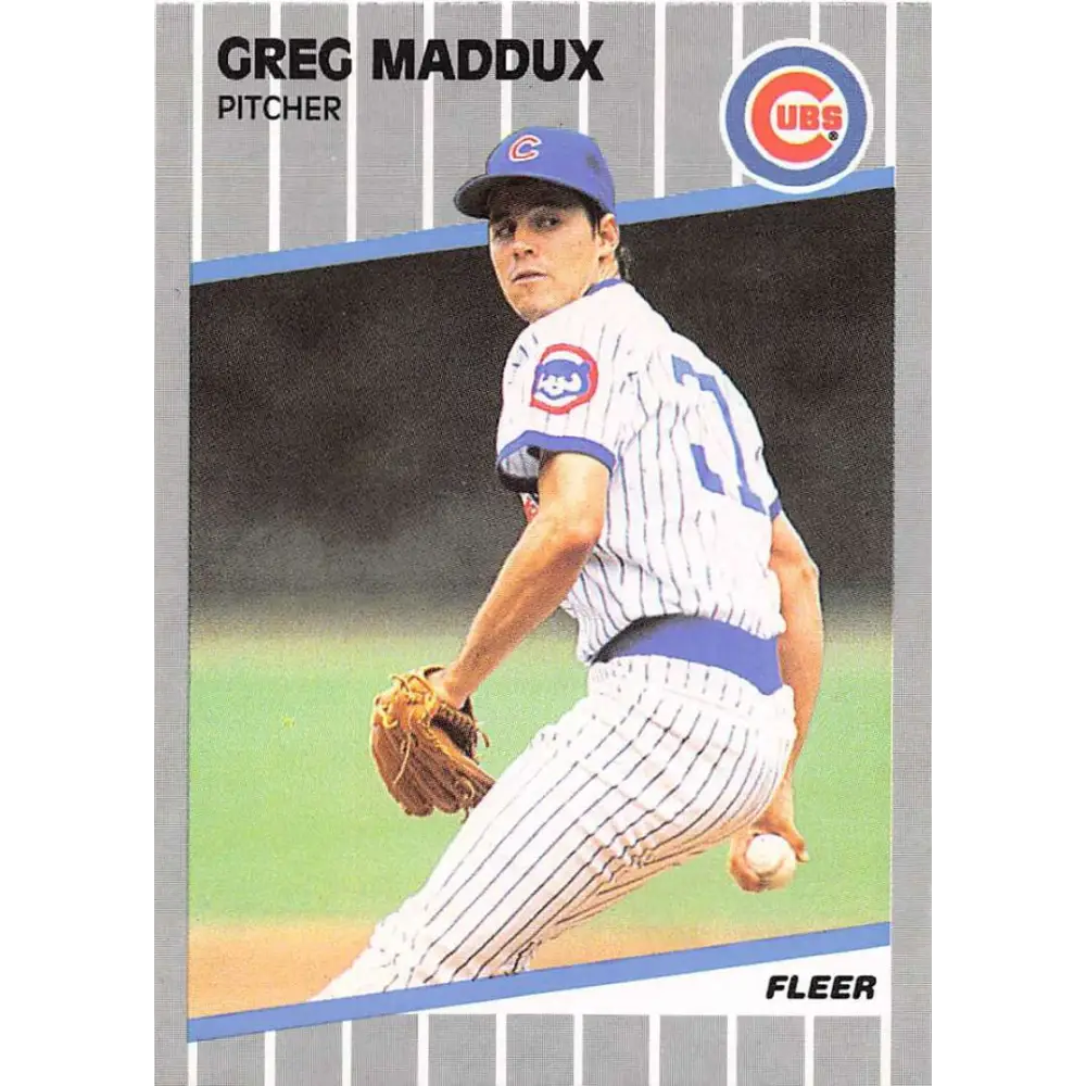 1989 Fleer #431 Greg Maddux EX Excellent Chicago Cubs Baseball Card  Image 1