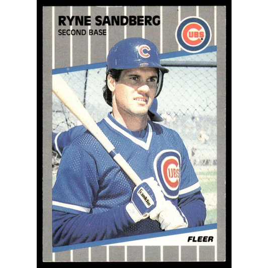 1989 Fleer #437 Ryne Sandberg EX Chicago Cubs Baseball Card Image 1