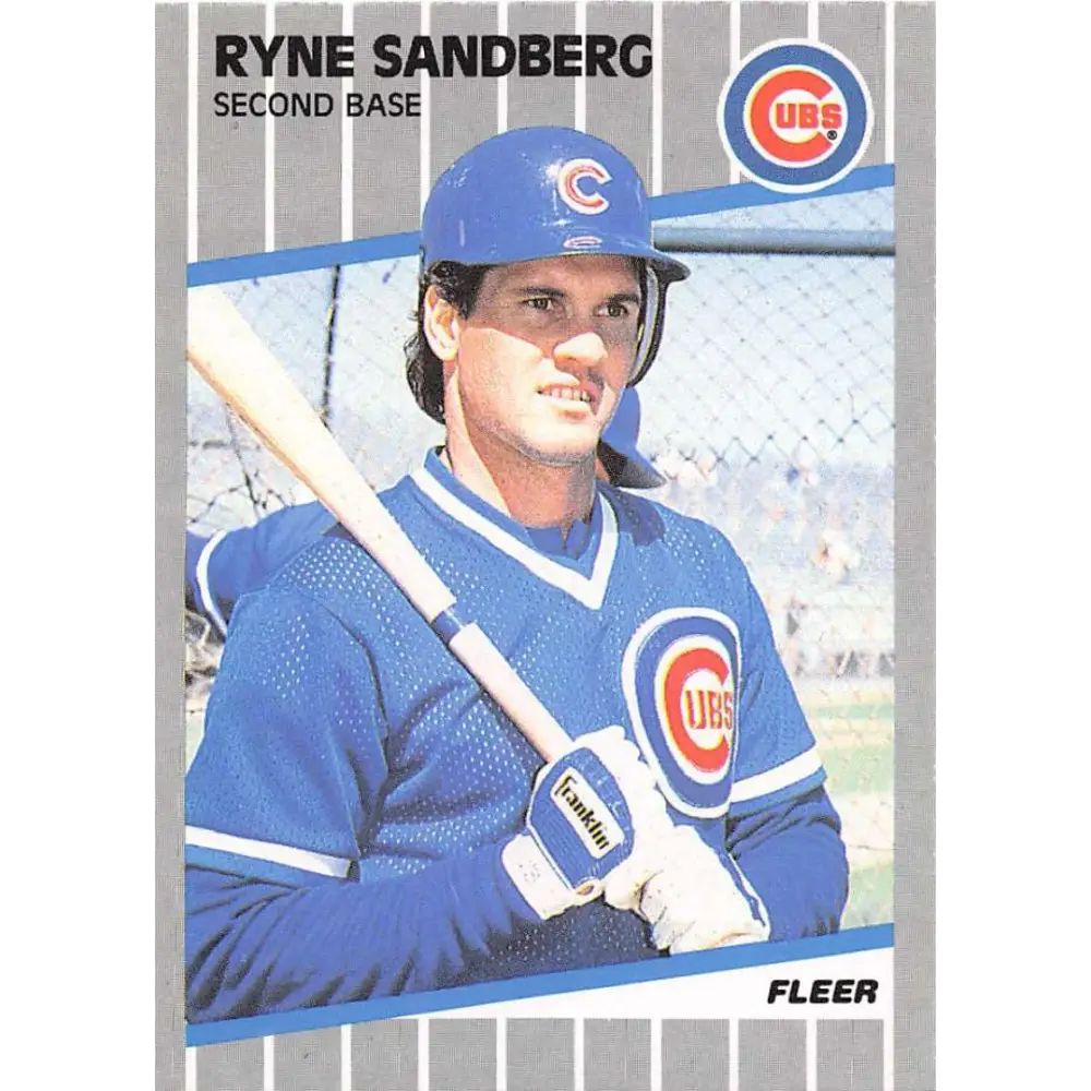 1989 Fleer #437 Ryne Sandberg EX Excellent Chicago Cubs Baseball Card  Image 1