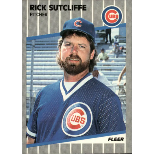 1989 Fleer #439 Rick Sutcliffe EX Excellent Chicago Cubs Baseball Card  Image 1