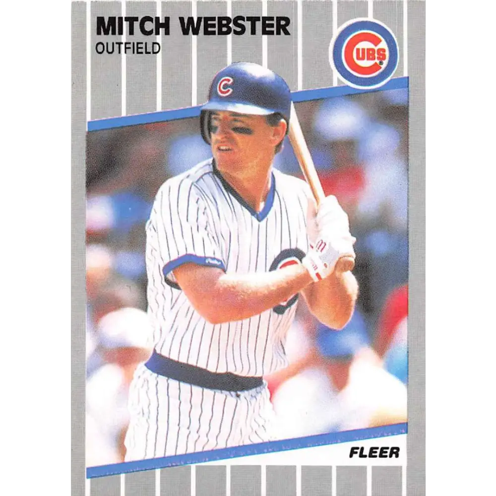 1989 Fleer #442 Mitch Webster EX Excellent Chicago Cubs Baseball Card  Image 1