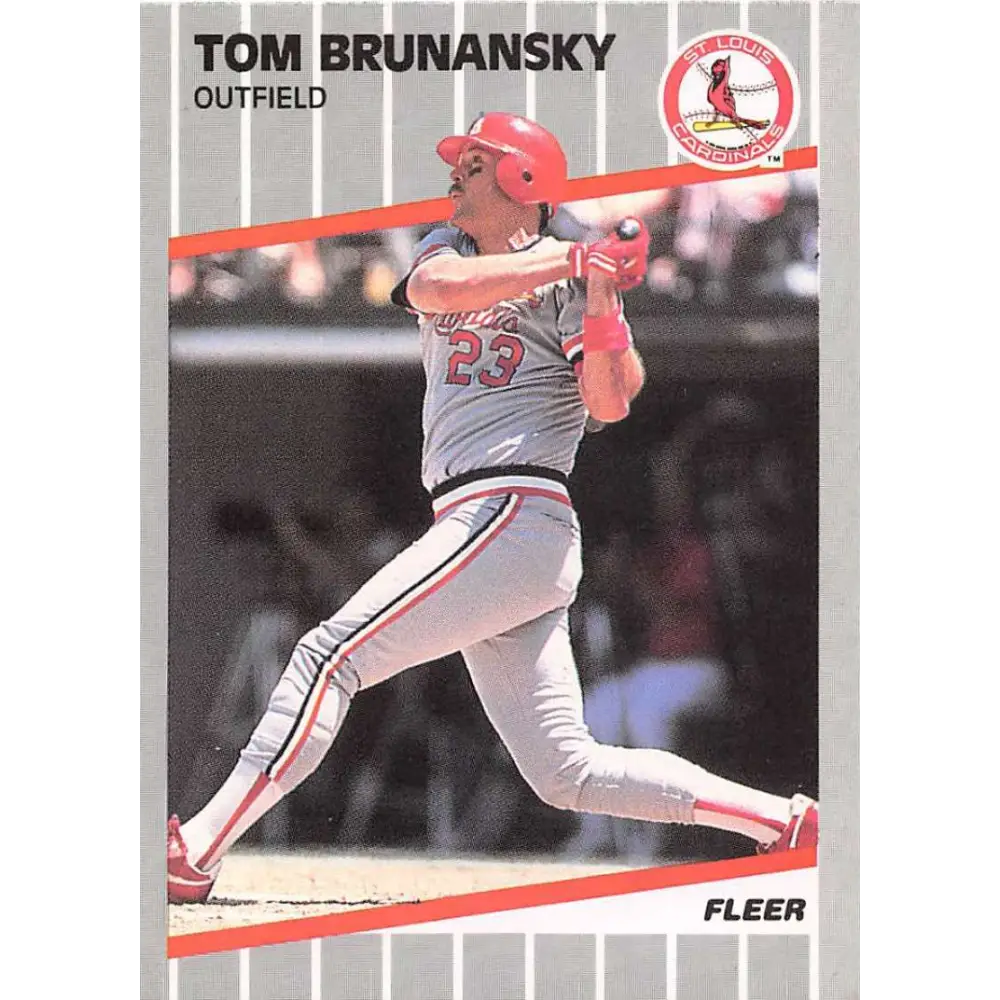 1989 Fleer #444 Tom Brunansky EX Excellent St. Louis Cardinals Baseball Card  Image 1