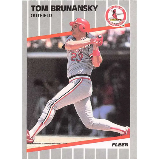 1989 Fleer #444 Tom Brunansky EX Excellent St. Louis Cardinals Baseball Card  Image 1