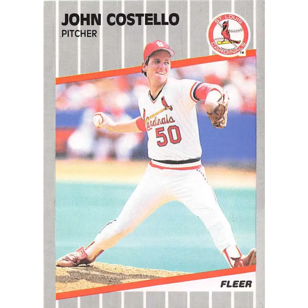 1989 Fleer #446 John Costello EX Excellent St. Louis Cardinals Baseball Card  Image 1