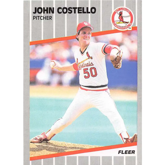 1989 Fleer #446 John Costello EX Excellent St. Louis Cardinals Baseball Card  Image 1