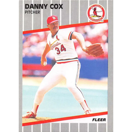 1989 Fleer #447 Danny Cox EX Excellent St. Louis Cardinals Baseball Card  Image 1