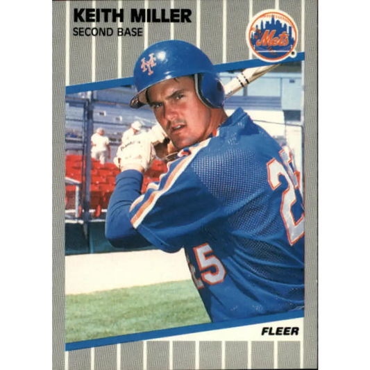 1989 Fleer #45 Keith Miller EX Excellent New York Mets Baseball Card  Image 1