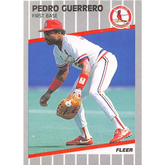 1989 Fleer #451 Pedro Guerrero EX Excellent St. Louis Cardinals Baseball Card  Image 1