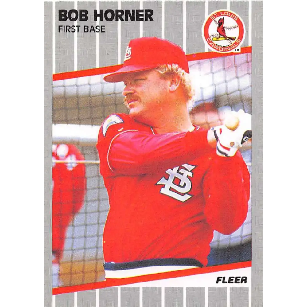 1989 Fleer #452 Bob Horner EX Excellent St. Louis Cardinals Baseball Card  Image 1