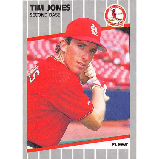 1989 Fleer #453 Tim Jones EX Excellent RC Rookie St. Louis Cardinals Baseball Card  Image 1