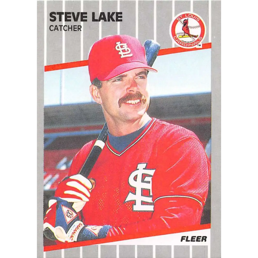 1989 Fleer #454 Steve Lake EX Excellent St. Louis Cardinals Baseball Card  Image 1