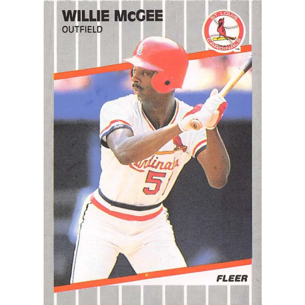 1989 Fleer #457 Willie McGee EX Excellent St. Louis Cardinals Baseball Card  Image 1