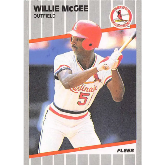 1989 Fleer #457 Willie McGee EX Excellent St. Louis Cardinals Baseball Card  Image 1