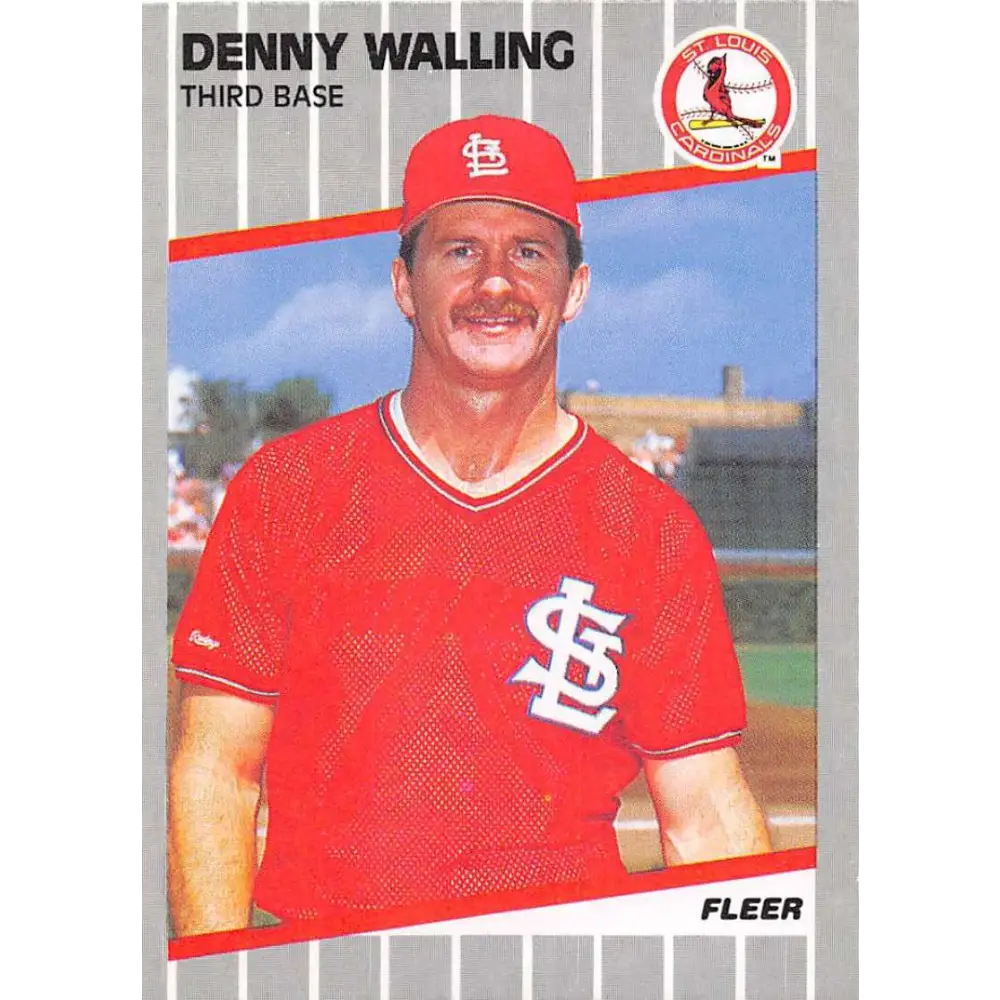 1989 Fleer #465 Denny Walling EX Excellent St. Louis Cardinals Baseball Card  Image 1