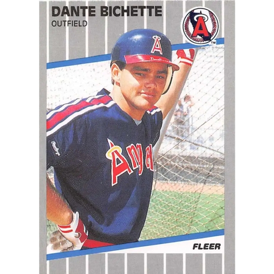 1989 Fleer #468 Dante Bichette EX Excellent RC Rookie California Angels Baseball Card  Image 1