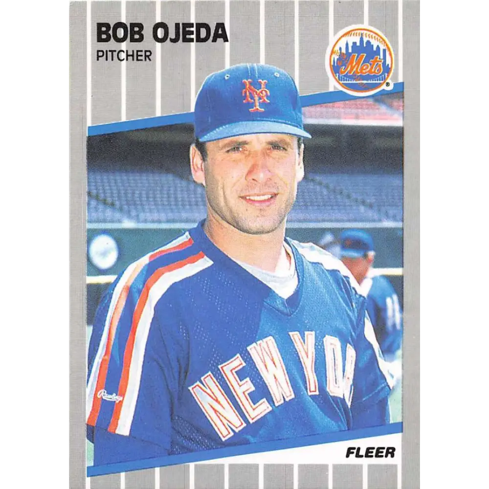 1989 Fleer #47 Bob Ojeda EX Excellent New York Mets Baseball Card  Image 1