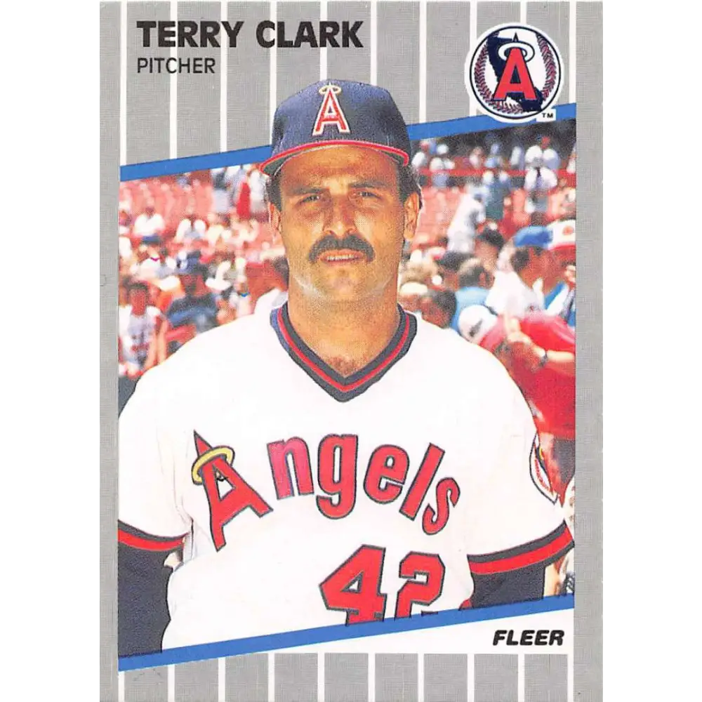 1989 Fleer #470 Terry Clark EX Excellent RC Rookie California Angels Baseball Card  Image 1
