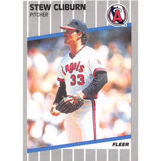 1989 Fleer #471 Stew Cliburn EX Excellent California Angels Baseball Card  Image 1